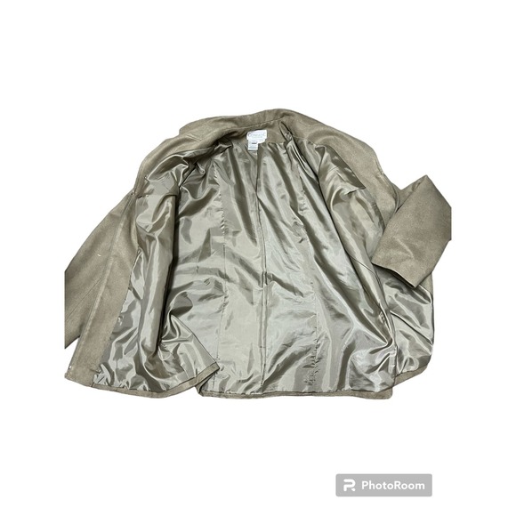 Vintage Conrad C Collection Green Faux Suede Full Zip Jacket Blazer Size 14 NEW - Picture 5 of 5